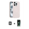 MARSİLYAN™- iPhone 16 Pro Max Kılıf Yankı Form Serisi - Siyah 360 Mat Full Body Arka Koruyucu + PVD Metal Kamera Lens - SH