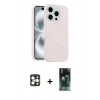 MARSİLYAN™- iPhone 16 Pro Max Kılıf Yankı Form Serisi - Siyah 360 Mat Full Body Arka Koruyucu + PVD Metal Kamera Lens - GD
