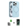 MARSİLYAN™- iPhone 16 Pro Max Kılıf Yankı Form Serisi - Siyah 360 Mat Full Body Arka Koruyucu + Raze Metal Kamera Lens - SH