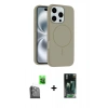MARSİLYAN™- iPhone 16 Pro Max Kılıf Yankı Form Serisi - Siyah 360 Mat Full Body Arka Koruyucu + Raze Metal Kamera Lens - SH