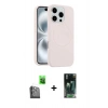 MARSİLYAN™- iPhone 16 Pro Max Kılıf Yankı Form Serisi - Siyah 360 Mat Full Body Arka Koruyucu + Raze Metal Kamera Lens - SH