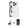 MARSİLYAN™- iPhone 16 Pro Max Kılıf Yankı Form Serisi - Siyah 360 Mat Full Body Arka Koruyucu + Titanyum Gri Bilvis Titan Kamera Lens