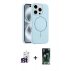 MARSİLYAN™- iPhone 16 Pro Max Kılıf Yankı Form Serisi - Siyah 360 Mat Full Body Arka Koruyucu + Titanyum Gri Bilvis Titan Kamera Lens