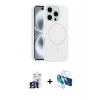 MARSİLYAN™- iPhone 16 Pro Max Kılıf Yankı Form Serisi - Siyah 3D Antistatik Cam Ekran Koruyucu + Bilvis Titan Kamera Lens - TMGI