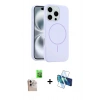 MARSİLYAN™- iPhone 16 Pro Max Kılıf Yankı Form Serisi - Siyah 3D Antistatik Cam Ekran Koruyucu + Raze Metal Kamera Lens - NLGY
