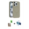 MARSİLYAN™- iPhone 16 Pro Max Kılıf Yankı Form Serisi - Siyah 3D Antistatik Cam Ekran Koruyucu + Raze Metal Kamera Lens - CLTM