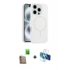 MARSİLYAN™- iPhone 16 Pro Max Kılıf Yankı Form Serisi - Siyah 3D Antistatik Cam Ekran Koruyucu + Raze Metal Kamera Lens - CLTM