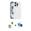 MARSİLYAN™- iPhone 16 Pro Max Kılıf Yankı Form Serisi - Siyah 3D Antistatik Cam Ekran Koruyucu + Raze Metal Kamera Lens - NLGY
