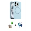 MARSİLYAN™- iPhone 16 Pro Max Kılıf Yankı Form Serisi - Siyah 3D Antistatik Cam Ekran Koruyucu + Raze Metal Kamera Lens - CLTM