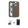 MARSİLYAN™- iPhone 16 Pro Max Kılıf Yankı Form Serisi - Siyah 3D Antistatik Hayalet Cam Ekran Koruyucu + Bilvis Titan Kamera Lens - TMGI