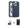 MARSİLYAN™- iPhone 16 Pro Max Kılıf Yankı Form Serisi - Siyah 3D Antistatik Hayalet Cam Ekran Koruyucu + Bilvis Titan Kamera Lens - GS