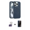 MARSİLYAN™- iPhone 16 Pro Max Kılıf Yankı Form Serisi - Siyah 3D Antistatik Hayalet Cam Ekran Koruyucu + Bilvis Titan Kamera Lens - TMGI