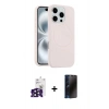 MARSİLYAN™- iPhone 16 Pro Max Kılıf Yankı Form Serisi - Siyah 3D Antistatik Hayalet Cam Ekran Koruyucu + Bilvis Titan Kamera Lens - SH