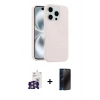 MARSİLYAN™- iPhone 16 Pro Max Kılıf Yankı Form Serisi - Siyah 3D Antistatik Hayalet Cam Ekran Koruyucu + Bilvis Titan Kamera Lens - GS