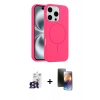 MARSİLYAN™- iPhone 16 Pro Max Kılıf Yankı Form Serisi - Siyah 3D Antistatik Mat Seramik Nano Ekran Koruyucu + Bilvis Titan Kamera Lens - TMGI
