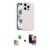 MARSİLYAN™- iPhone 16 Pro Max Kılıf Yankı Form Serisi - Siyah 3D Antistatik Mat Seramik Nano Ekran Koruyucu + Raze Metal Kamera Lens - NLGY
