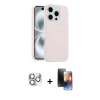 MARSİLYAN™- iPhone 16 Pro Max Kılıf Yankı Form Serisi - Siyah 3D Antistatik Mat Seramik Nano Ekran Koruyucu + Pers Alüminyum Kamera Lens - GS