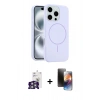 MARSİLYAN™- iPhone 16 Pro Max Kılıf Yankı Form Serisi - Siyah 3D Antistatik Mat Seramik Nano Ekran Koruyucu + Bilvis Titan Kamera Lens - GS