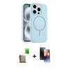 MARSİLYAN™- iPhone 16 Pro Max Kılıf Yankı Form Serisi - Siyah 3D Antistatik Mat Seramik Nano Ekran Koruyucu + Raze Metal Kamera Lens - CLTM