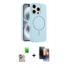 MARSİLYAN™- iPhone 16 Pro Max Kılıf Yankı Form Serisi - Siyah 3D Antistatik Mat Seramik Nano Ekran Koruyucu + Raze Metal Kamera Lens - NLGY