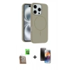 MARSİLYAN™- iPhone 16 Pro Max Kılıf Yankı Form Serisi - Siyah 3D Antistatik Mat Seramik Nano Ekran Koruyucu + Raze Metal Kamera Lens - CLTM