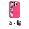 MARSİLYAN™- iPhone 16 Pro Max Kılıf Yankı Form Serisi - Siyah 3D Antistatik Mat Seramik Nano Ekran Koruyucu + PVD Metal Kamera Lens - GD