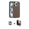 MARSİLYAN™- iPhone 16 Pro Max Kılıf Yankı Form Serisi - Siyah 3D Antistatik Mat Seramik Nano Ekran Koruyucu + PVD Metal Kamera Lens - GD