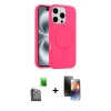 MARSİLYAN™- iPhone 16 Pro Max Kılıf Yankı Form Serisi - Siyah 3D Antistatik Mat Seramik Nano Ekran Koruyucu + Raze Metal Kamera Lens - SH