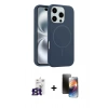 MARSİLYAN™- iPhone 16 Pro Max Kılıf Yankı Form Serisi - Siyah 3D Antistatik Mat Seramik Nano Ekran Koruyucu + Bilvis Titan Kamera Lens - TMGI