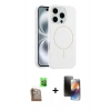 MARSİLYAN™- iPhone 16 Pro Max Kılıf Yankı Form Serisi - Siyah 3D Antistatik Mat Seramik Nano Ekran Koruyucu + Raze Metal Kamera Lens - CLTM