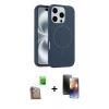 MARSİLYAN™- iPhone 16 Pro Max Kılıf Yankı Form Serisi - Siyah 3D Antistatik Mat Seramik Nano Ekran Koruyucu + Raze Metal Kamera Lens - CLTM