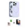 MARSİLYAN™- iPhone 16 Pro Max Kılıf Yankı Form Serisi - Siyah 3D Antistatik Mat Seramik Nano Ekran Koruyucu + Raze Metal Kamera Lens - NLGY