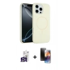 MARSİLYAN™- iPhone 16 Pro Max Kılıf Yankı Form Serisi - Siyah 3D Antistatik Mat Seramik Nano Ekran Koruyucu + Bilvis Titan Kamera Lens - TMGI