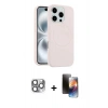 MARSİLYAN™- iPhone 16 Pro Max Kılıf Yankı Form Serisi - Siyah 3D Antistatik Mat Seramik Nano Ekran Koruyucu + Pers Alüminyum Kamera Lens - GI