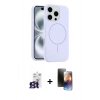 MARSİLYAN™- iPhone 16 Pro Max Kılıf Yankı Form Serisi - Siyah 3D Antistatik Mat Seramik Nano Ekran Koruyucu + Bilvis Titan Kamera Lens - TMGI