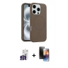 MARSİLYAN™- iPhone 16 Pro Max Kılıf Yankı Form Serisi - Siyah 3D Antistatik Mat Seramik Nano Ekran Koruyucu + Bilvis Titan Kamera Lens - TMGI
