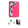 MARSİLYAN™- iPhone 16 Pro Max Kılıf Yankı Form Serisi - Siyah 3D Antistatik Mat Seramik Nano Ekran Koruyucu + Raze Metal Kamera Lens - BZ