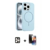 MARSİLYAN™- iPhone 16 Pro Max Kılıf Yankı Form Serisi - Siyah 3D Antistatik Mat Seramik Nano Ekran Koruyucu + PVD Metal Kamera Lens - GD