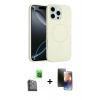 MARSİLYAN™- iPhone 16 Pro Max Kılıf Yankı Form Serisi - Siyah 3D Antistatik Mat Seramik Nano Ekran Koruyucu + Raze Metal Kamera Lens - SH