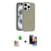MARSİLYAN™- iPhone 16 Pro Max Kılıf Yankı Form Serisi - Siyah 3D Antistatik Mat Seramik Nano Ekran Koruyucu + Raze Metal Kamera Lens - NLGY