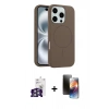 MARSİLYAN™- iPhone 16 Pro Max Kılıf Yankı Form Serisi - Siyah 3D Antistatik Mat Seramik Nano Ekran Koruyucu + Bilvis Titan Kamera Lens - GS