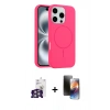 MARSİLYAN™- iPhone 16 Pro Max Kılıf Yankı Form Serisi - Siyah 3D Antistatik Mat Seramik Nano Ekran Koruyucu + Bilvis Titan Kamera Lens - GS