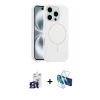 MARSİLYAN™- iPhone 16 Pro Max Kılıf Yankı Form Serisi - Siyah 3D Antistatik Seramik Nano Ekran Koruyucu + Bilvis Titan Kamera Lens - TMGI