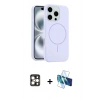 MARSİLYAN™- iPhone 16 Pro Max Kılıf Yankı Form Serisi - Siyah 3D Antistatik Seramik Nano Ekran Koruyucu + PVD Metal Kamera Lens - GD