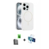 MARSİLYAN™- iPhone 16 Pro Max Kılıf Yankı Form Serisi - Siyah 3D Antistatik Seramik Nano Ekran Koruyucu + Raze Metal Kamera Lens - SH