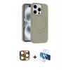 MARSİLYAN™- iPhone 16 Pro Max Kılıf Yankı Form Serisi - Siyah 3D Antistatik Seramik Nano Ekran Koruyucu + Pers Alüminyum Kamera Lens - CLTM
