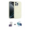 MARSİLYAN™- iPhone 16 Pro Max Kılıf Yankı Form Serisi - Siyah 3D Antistatik Seramik Nano Ekran Koruyucu + Bilvis Titan Kamera Lens - TMGI
