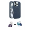 MARSİLYAN™- iPhone 16 Pro Max Kılıf Yankı Form Serisi - Siyah 3D Antistatik Seramik Nano Ekran Koruyucu + Bilvis Titan Kamera Lens - GS
