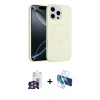 MARSİLYAN™- iPhone 16 Pro Max Kılıf Yankı Form Serisi - Siyah 3D Antistatik Seramik Nano Ekran Koruyucu + Bilvis Titan Kamera Lens - GS
