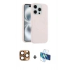 MARSİLYAN™- iPhone 16 Pro Max Kılıf Yankı Form Serisi - Siyah 3D Antistatik Seramik Nano Ekran Koruyucu + Pers Alüminyum Kamera Lens - CLTM